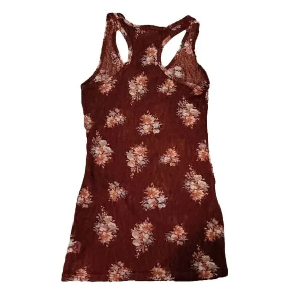 Wallflower Wine Floral Pattern Lightweight Racerback Tank Top - Picture 4 of 5